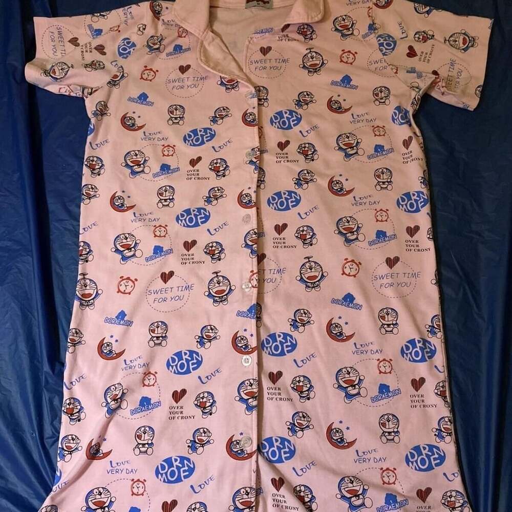 Doraemon Pink Nightshirt Size Medium